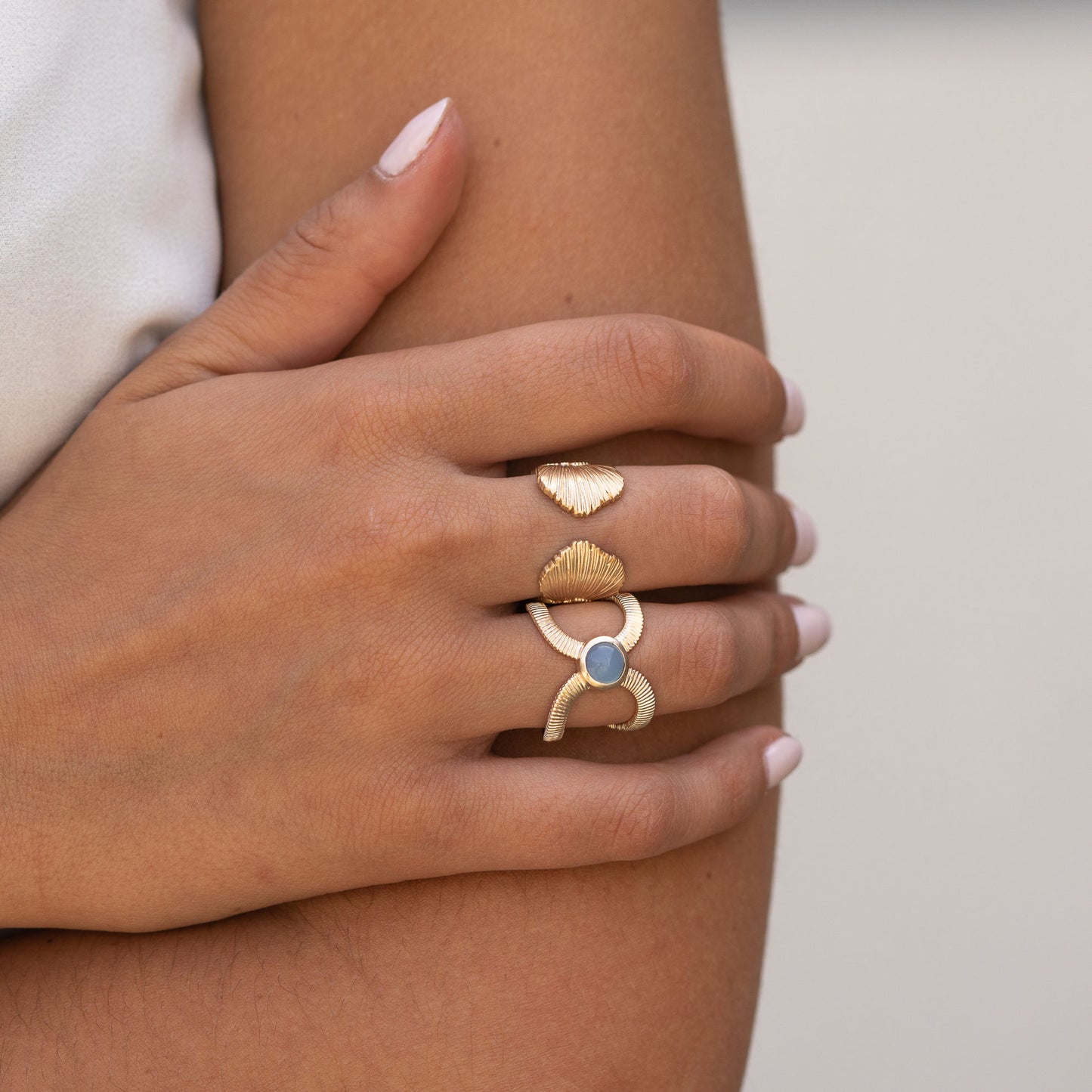 Bague Célestine - agate bleue