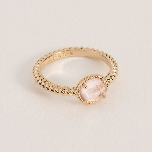 Bague Lise - quartz rose