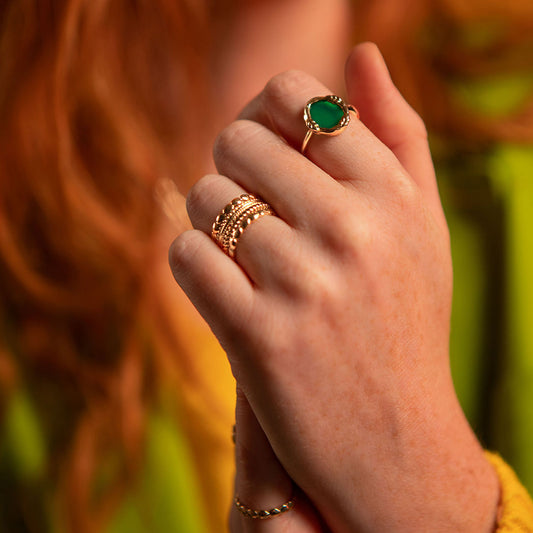 Bague Poppi - agate verte